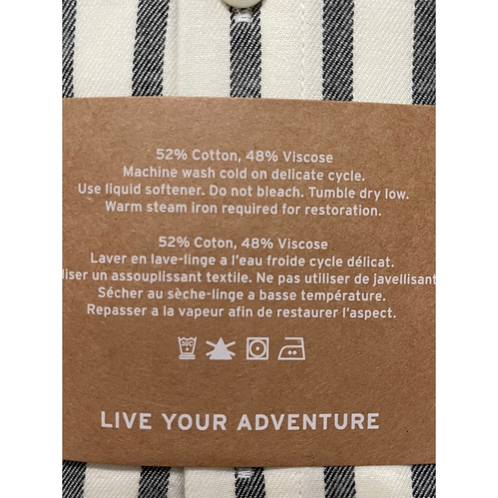 EDDIE BAUER 2-Piece Flannel Sleep Short Set Ivory Striped Medium NEW Lounge Soft - Picture 5 of 6